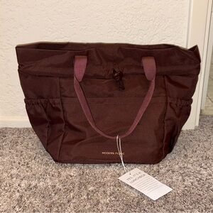 Modern Picnic Maroon Tote Bag